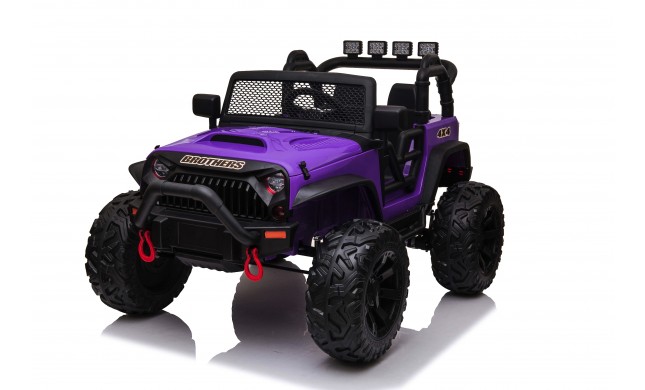 Auto Macchina Elettrica Fuoristrada Big Adventure 24V Viola per Bambini 2 Posti Full Optional sedile in pelle telecomando porte apribili