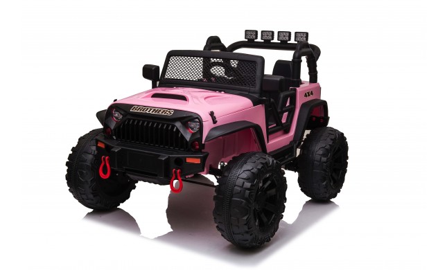 Auto Macchina Elettrica Fuoristrada Big Adventure 24V rose per Bambini 2 Posti Full Optional sedile in pelle telecomando porte apribili