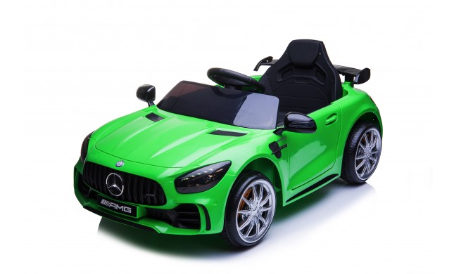Auto Macchina Elettrica per Bambini Mercedes AMG GTR 12V Porte Apribili Full Optional con telecomando Verde