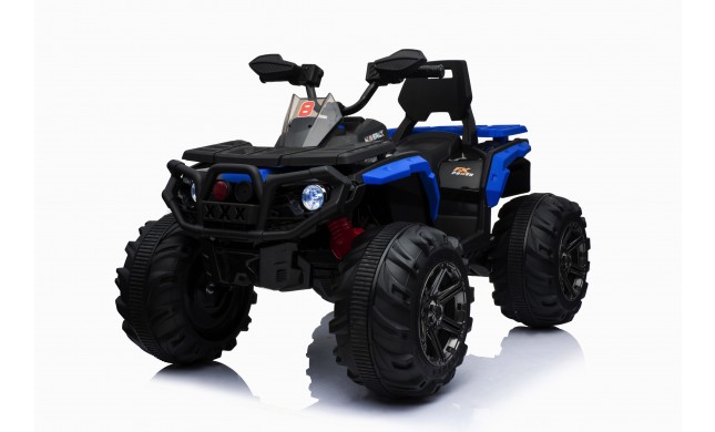 Super Quad elettrico Maverick per Bambini 12V doppio motore Full optional con Ammortozzatori Bianco Nero/Blue