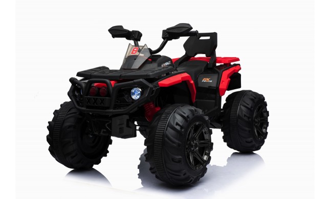 Super Quad elettrico Maverick per Bambini 12V doppio motore Full optional con Ammortozzatori Bianco Nero/rosso