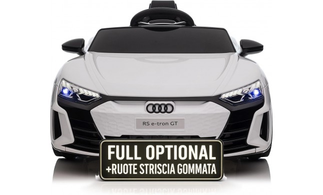 Auto Macchina Elettrica per Bambini 12V Audi RS e-tron GT Sedile Pelle con Telecomando Bianca