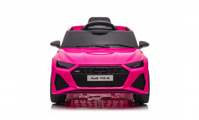 Auto Macchina Elettrica per Bambini 12V Audi RS 6 Sedile Pelle con Telecomando Rosa