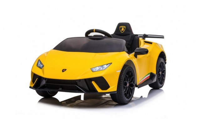 Auto Macchina Elettrica per Bambini 12V Lamborghini Huracán Gialla con Telecomando Porte apribili Led e suoni Mp3