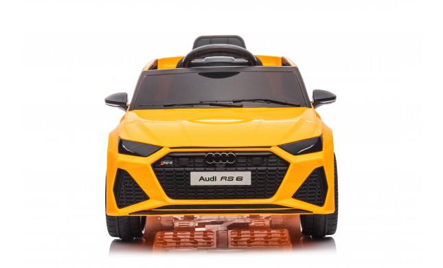 Auto Macchina Elettrica per Bambini 12V Audi RS 6 Sedile Pelle con Telecomando Giallo