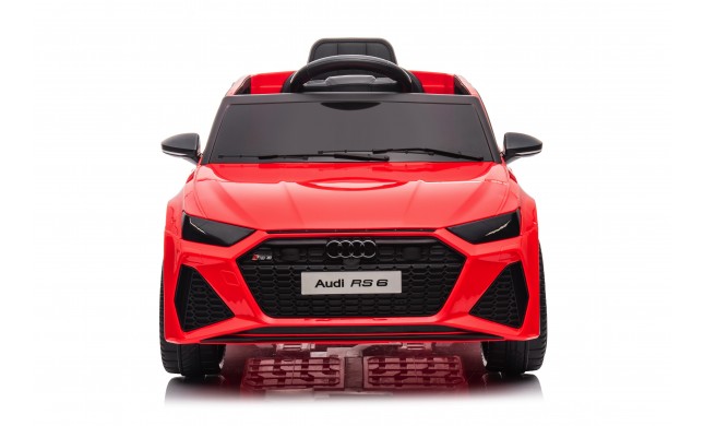 Auto Macchina Elettrica per Bambini 12V Audi RS 6 Sedile Pelle con Telecomando Rossa