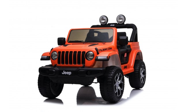 Auto Macchina Elettrica Jeep Wrangler Rubicon 12V per Bambini porte apribili Con telecomando Full accessori (Orange)