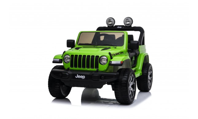 Auto Macchina Elettrica Jeep Wrangler Rubicon 12V per Bambini porte apribili Con telecomando Full accessori (Green)