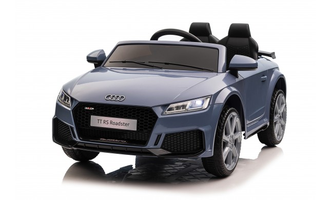 Auto Macchina Elettrica per Bambini 12V Audi TT RS 6 Sedile Pelle con Telecomando Grigio Blue