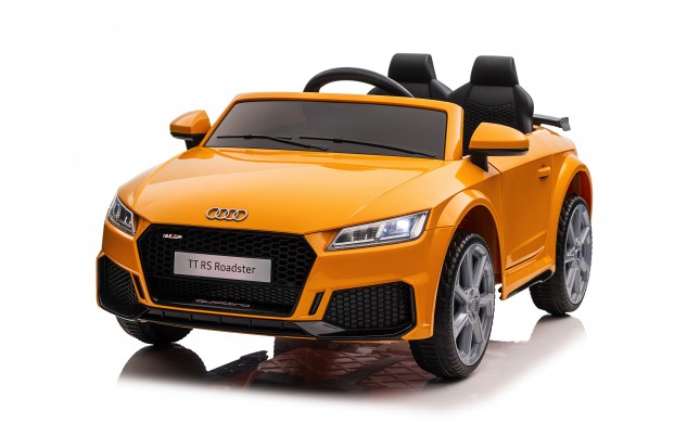 Auto Macchina Elettrica per Bambini 12V Audi TT RS 6 Sedile Pelle con Telecomando Giallo