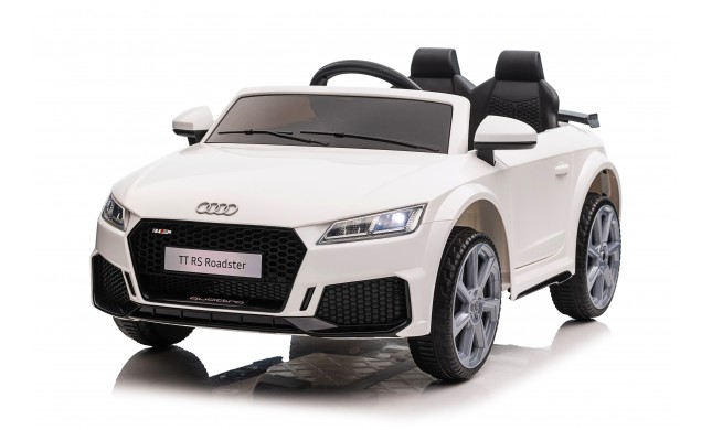 Auto Macchina Elettrica per Bambini 12V Audi TT RS 6 Sedile Pelle con Telecomando Bianca