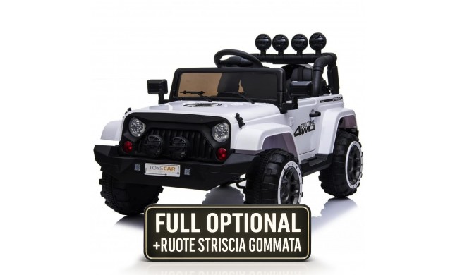 Auto Macchina Elettrica per Bambini Fuoristrada Bianca 12V MP3 Led con Telecomando Full Optional Sedili in Pelle