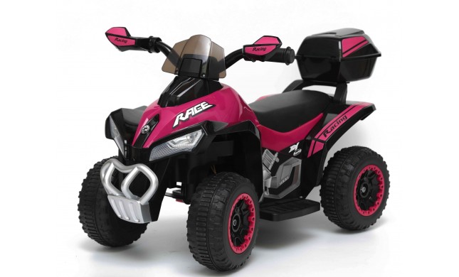 Quad Elettrico Per Bambini Racer  Rosa con luci suoni Mp3  bauletto marcia avanti indietro e accellelratore