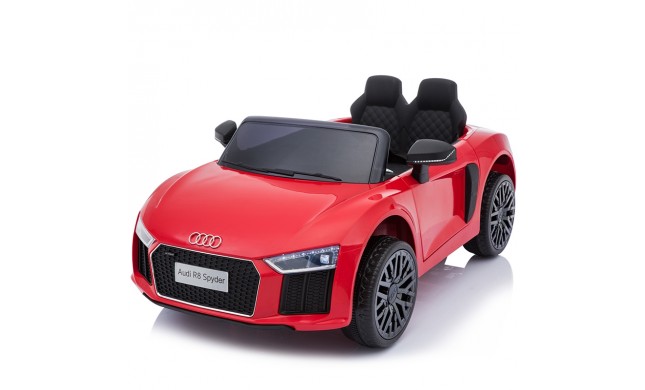 Auto Macchina Elettrica 12V Audi R8 Spyder per Bambini Led MP3 con Telecomando Sedile in pelle Rossa