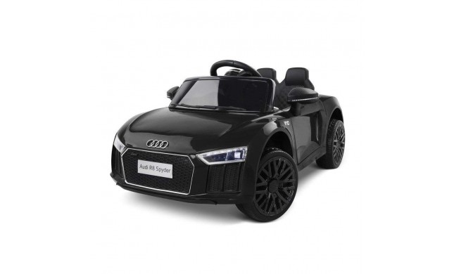 Auto Macchina Elettrica 12V Audi R8 Spyder per Bambini Led MP3 con Telecomando Sedile in pelle Nera