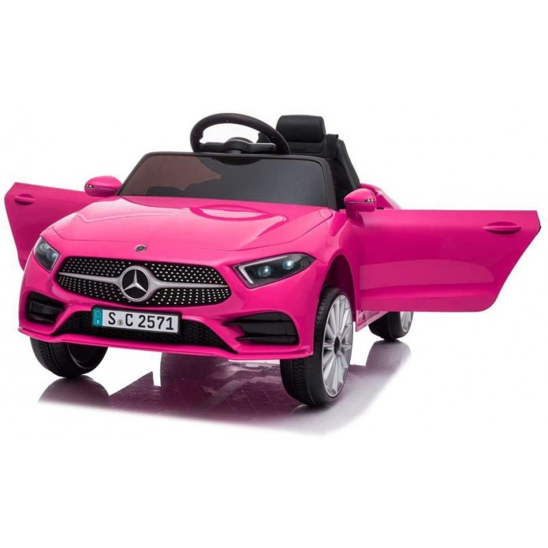 Auto Macchina Elettrica per Bambini 12V Mercedes CLS 350 AMG ROSA con  Sedile in Pelle Telecomando 2.4 GHz Porte Apribili e MP3