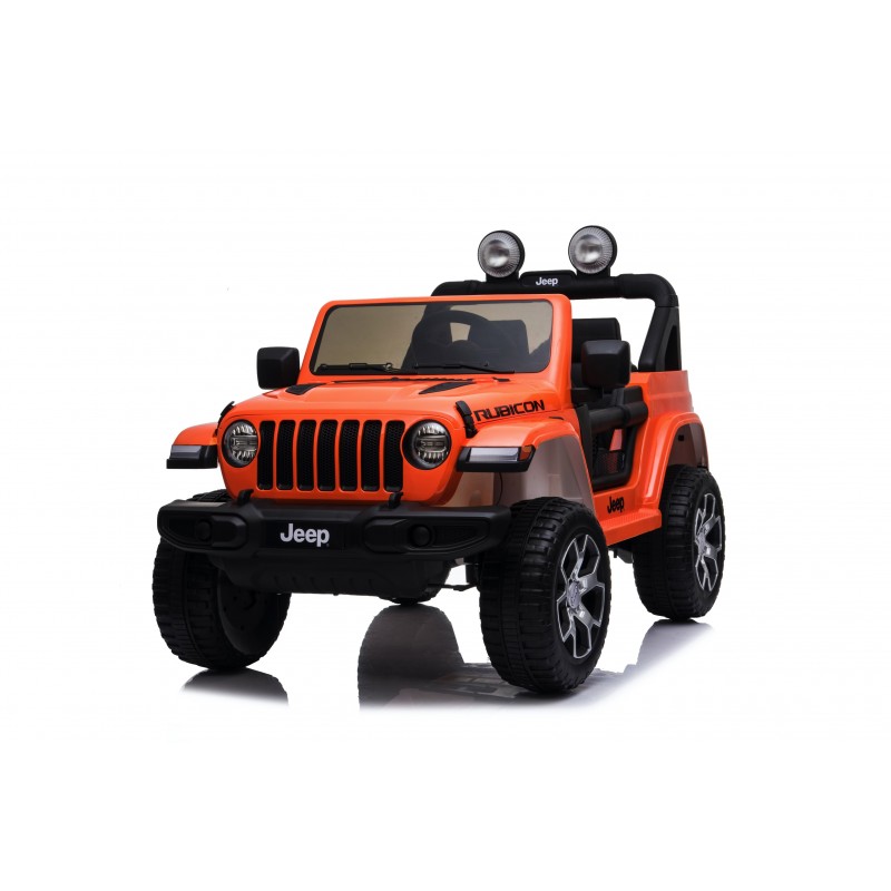 Auto Macchina Elettrica Jeep Wrangler Rubicon 12V per Bambini porte  apribili Con telecomando Full accessori (Orange)