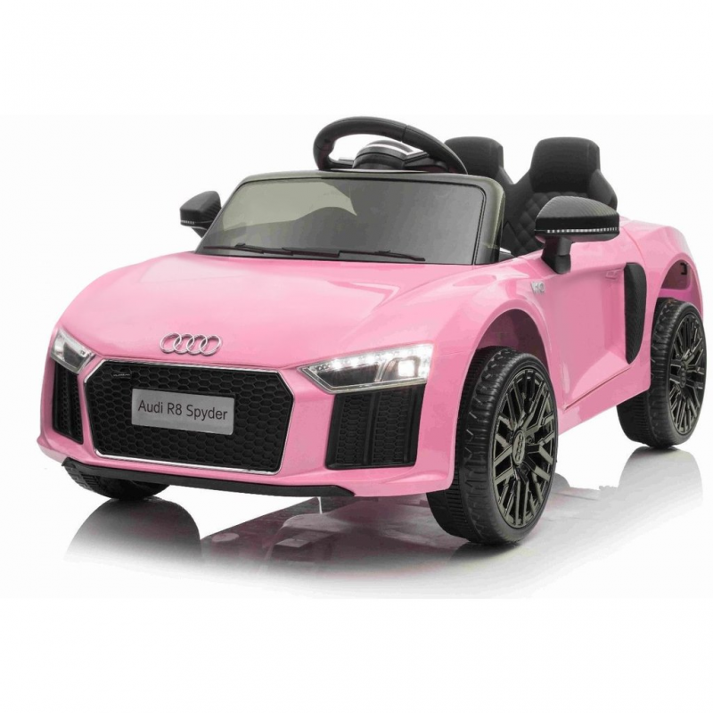 Auto Macchina Elettrica 12V R8 Spyder per Bambini Led MP3 con Telecomando  Sedile in pelle Rosa