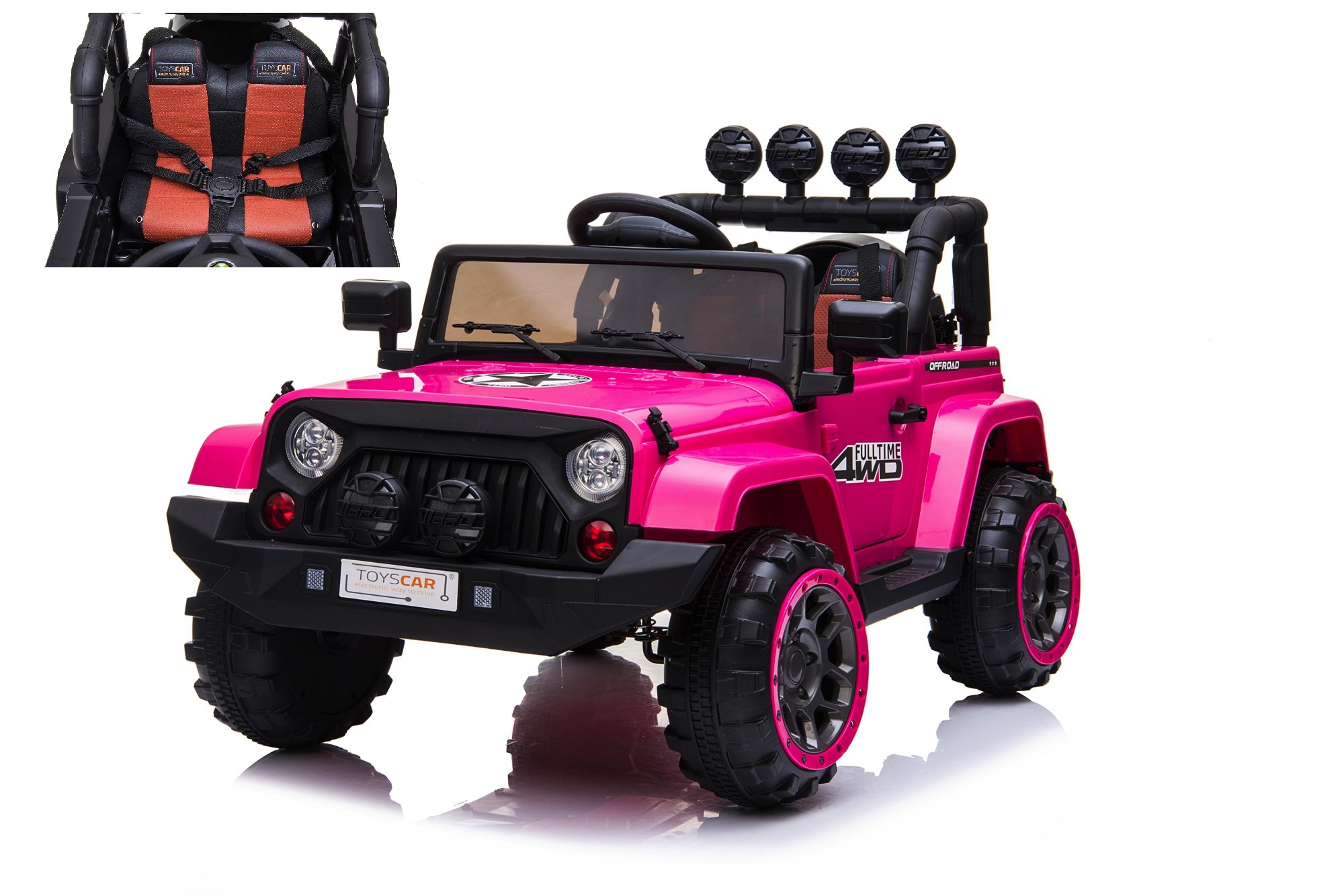 Auto Macchina Elettrica per Bambini Fuoristrada Adventure Rosa 12V MP3 Led  con Telecomando Full Optional Sedili in Pelle