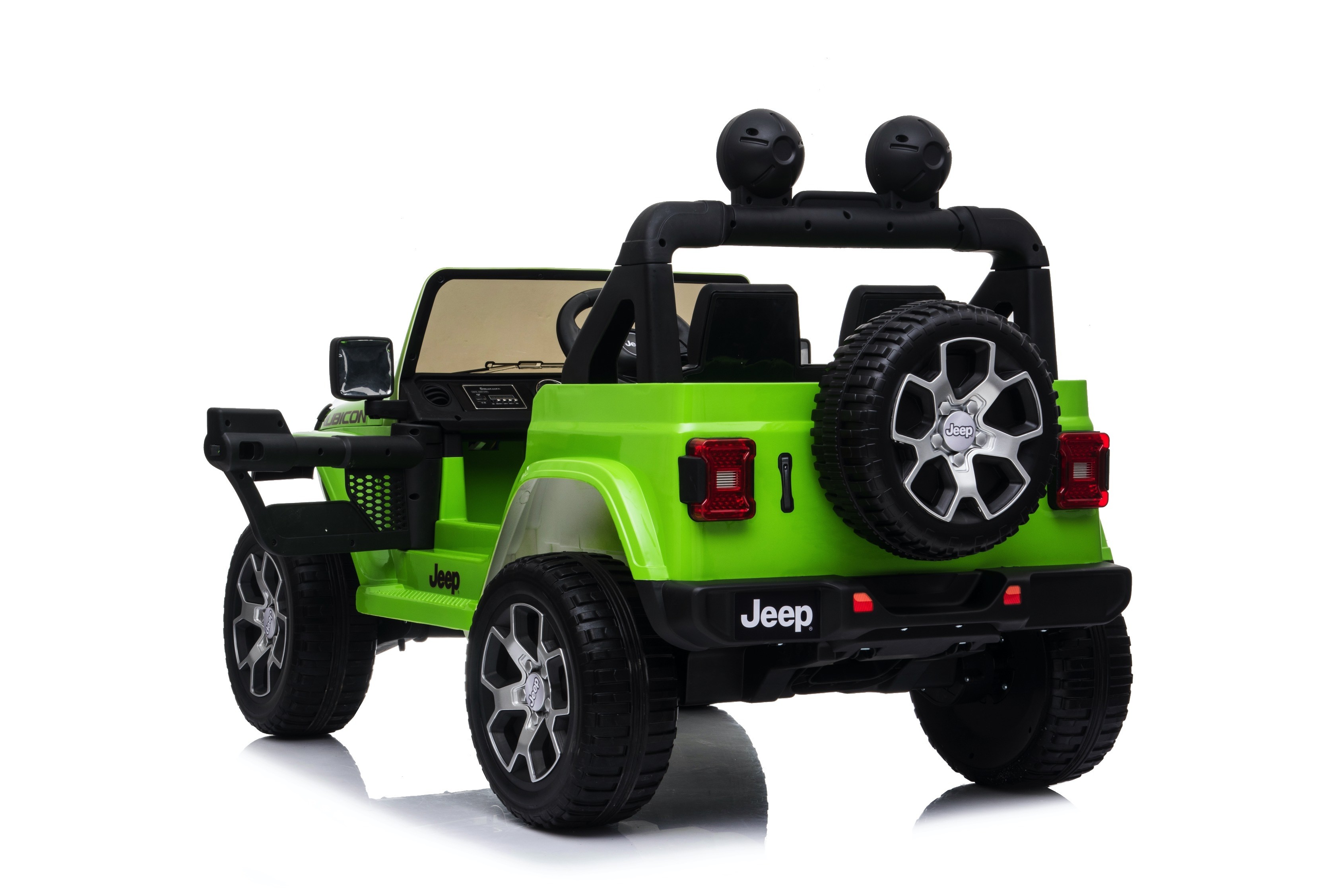 TOYSCAR electronic way to drive Auto Macchina Elettrica Jeep Wrangler Rubicon 12V per Bambini Porte apribili con Telecomando Full Accessori Green